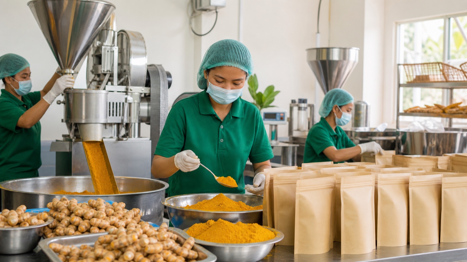 Clean spice processing and packaging facility